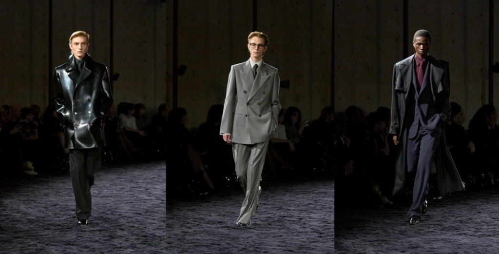 SAINT LAURENT WINTER 24 by Anthony Vaccarello; causing great wonder, surprise, extraordinary, improbable and incredible.
